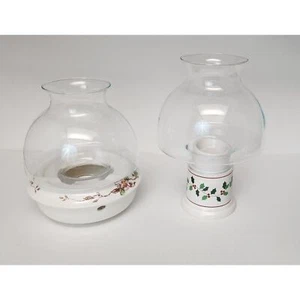 Lots of Vintage Hurricane Lamp Votive Tealight Candle Holder w/Glass Globe - Picture 1 of 10