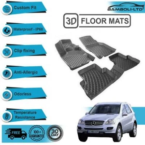 3D Molded Interior Car Floor Mat for Mercedes ML Series W164 2005-2011(Black) - Picture 1 of 7