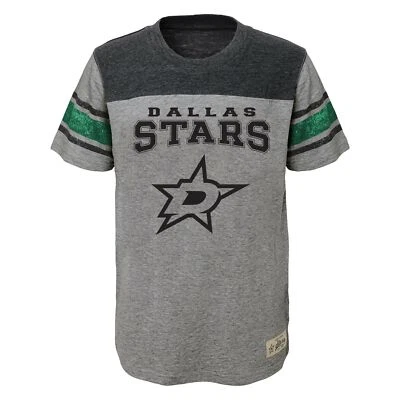 NHL Dallas Stars Youth Boys Heritage Short Sleeve Tee, Large(7), Heather Grey - Image 1 of 2