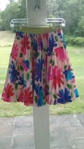 magnifique! mimisol mi mi sol satin accordian pleated pink floral skirt girls 10 - Picture 1 of 4