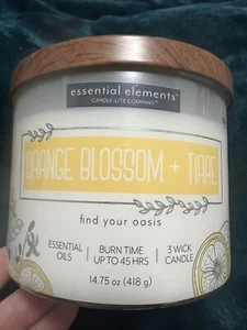 Essential Elements Orange Blossom & Tiare 3 Wick Candle - Picture 1 of 3