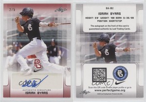 2017 Leaf Perfect Game National Showcase Red /5 Isaiah Byars #BA-IB2 Auto