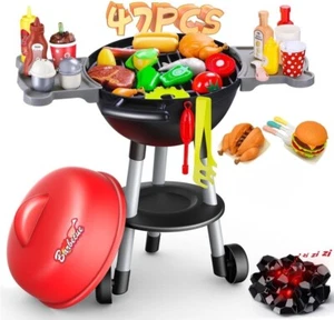 Delightful 47 PCs Kids Grill Set - Fun Roleplay BBQ Toy with Safe Design for 3-8 - Picture 1 of 9
