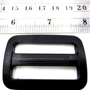 Fits 1.5", 38mm Wide Strap Webbing, Slide 3-Bar Adjuster Durable! Black Plastic - Picture 1 of 12