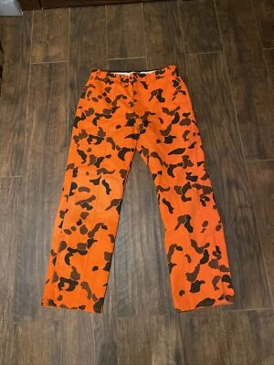 cabelas mens orange camo Gore Tex hunting pants size 36 Made In USA - Image 1 of 4