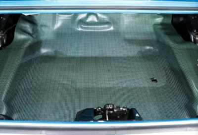 67 68 69 CHEVROLET CAMARO PONTIAC FIREBIRD VINYL TRUNK MAT AQUA/BLK HOUNDSTOOTH - Image 1 of 2