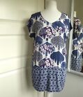 WHITE STUFF Tunic Top with Pockets Bird Oriental Floral Blossom Print UK 12
