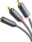 UGREEN 3.5mm Female to 2 RCA Male Stereo Audio Y Cable Adapter Gold Plated 0.67'