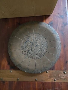 Antike geprägte gehämmerte Kupfer Floral dekorative 12" runde Wandbehang Platte - Bild 1 von 6