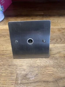 1 GANG TV CO-AX OUTLET BRUSHED STAINLESS STEEL. - Picture 1 of 4