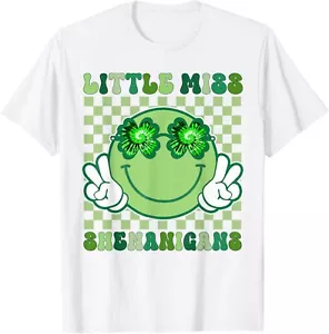 Cute St Patrick's Day Lucky Gift for Girls Kids Little Miss Hoodie or T-Shirt - Picture 1 of 5