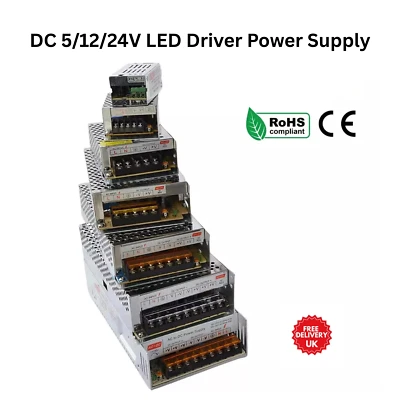 DC 5V/12V/24V LED Strip Power Supply Transformer IP20   LED Driver PSU - Image 1 of 4