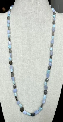 Collar con cuentas de piedras preciosas multicolores de plata esterlina de 32" AFFINITY GEMS - NUEVO CON ETIQUETAS Foto 1 de 4