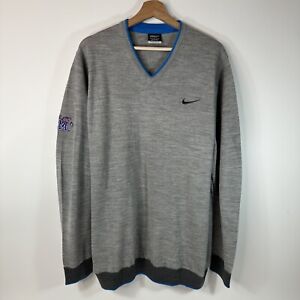Nike Golf Memphis Tigers Sweater Merino Wool Blend Tour Performance Gray Mens XL