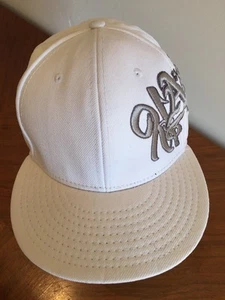 Oakland A's White Baseball Cap New Era 59Fifty Size 7 1/2 - Picture 1 of 11