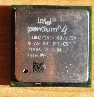 CPU socket 478 INTEL PENTIUM 4 1.6 GHZ SL5VH (core Willamette) - Immagine 1 di 3