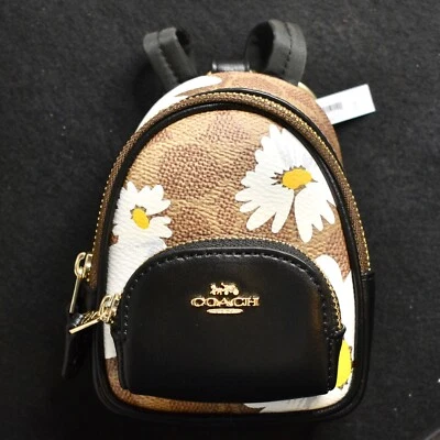 Coach Mini Court Women's Backpack Charm - Black/Brown (CZ206) - New With Tags - Image 1 of 2