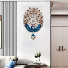 Modern Pendulum Clock Wall-mounted Clock Living Room Hallway Peacock Decor Clock