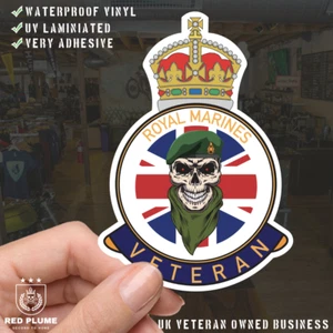 Royal Marines Veteran UV Laminated Skull & Beret Decal - Picture 1 of 10