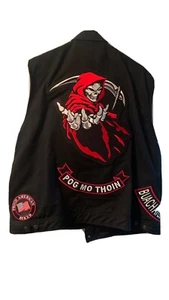 Grim Reaper Bikerweste schwarz Denim NOT A Club Emblem - Bild 1 von 8