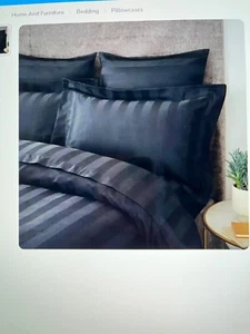 Dunelm Hotel King Size Black Bedding - Duvet Cover, Fitted Sheet, 2 Pillow Cases - Picture 1 of 5