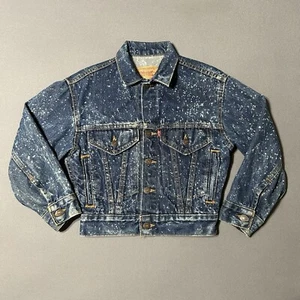 Vintage Levis Jean Jacket Youth Small Galactic Wash Denim Type 3 Trucker 80s - Picture 1 of 10