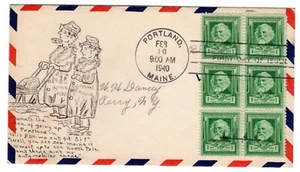#864 Henry W. Longfellow Famous American 1940 FDC - Hand-drawn Walter Dancy - Picture 1 of 2