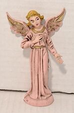 Vintage Christmas Nativity Angel Plastic Italy Pink Gown Standing 