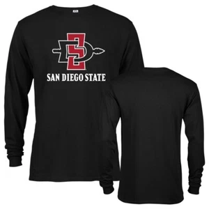San Diego State University Aztecs Arch Text with Mascot Long Sleeve T-Shirt - Picture 1 of 15