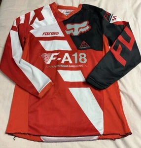 Fox 180 Boys Graphic Racing Jersey Top Blue White Long Sleeve Crew Neck Youth XL - Picture 1 of 5