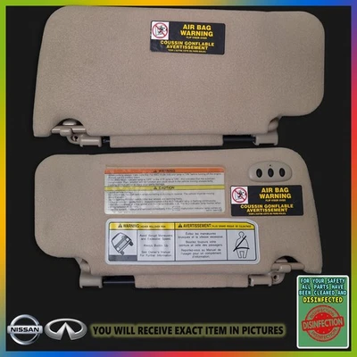 1997-2004 Nissan Pathfinder Infiniti QX4 Driver & Passenger Side Sun Visor Pair - Image 1 of 4