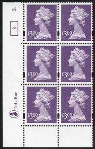 UC20 Three Pound Dull Violet De La Rue U/M Zylinder 3 Punkte (3) - Bild 1 von 1