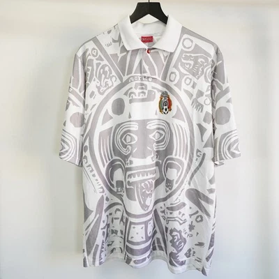 Camiseta de fútbol visitante de México 1998 vintage L para hombre calendario azteca bootleg años 90 Foto 1 de 4