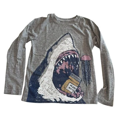 Life Is Good Boys Shark Peanut Butter Jelly T Shirt M 7 8 Long Sleeve - Image 1 of 4