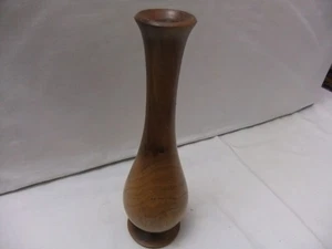 Vintage handgefertigte Aprikosenholz Knospen Vase mit Glasröhre B GOMM Australien 22 cm - Bild 1 von 6