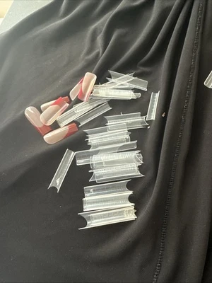 A bunch of Pcs Clear Extra Long C Curve False Nail Tips,Xxl C Curve Acrylic. - Image 1 of 2