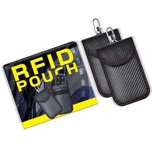 RFID Car Key Signal Blocker Pouch–Carbon-Fiber Print, Dual-Layer Shield,Portable - Picture 1 of 7