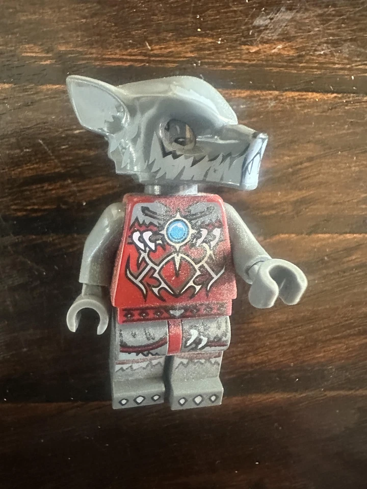 LEGO Leyendas de Chima Tribu Lobo Minifigura Tocado Lobo Gris Rojo Minifigura Armadura Foto 1 de 4