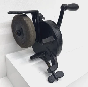 Antique Early 1900's/ Vintage Hand Crank Bench Grinder / Sharpener Works Great - Picture 1 of 12