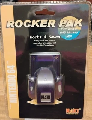 Nintendo 64 Rumble Pak-No Batteries Needed With 4x Memory Card - New - Naki