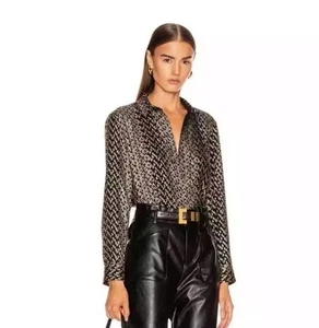 Equipment Gold And Black Blouse Size XS - Picture 1 of 5