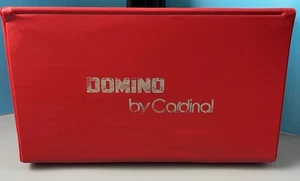 Juego de 28 piezas Double 9 Cardinal Dominos con estuche de almacenamiento de vinilo rojo - Imagen 1 de 7