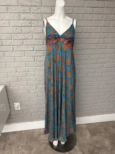 Devi Women Spaghetti Strap A-Line Paisley Print Maxi Dress One Size - Picture 1 of 9