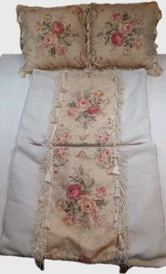 JC Penny Pillows Shabby Chic Rose 2 Decorative 2 shams English Cottage Romantic - Picture 1 of 14