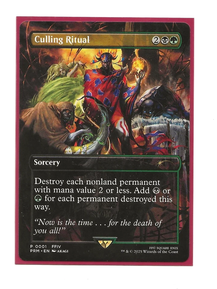 CULLING RITUAL Showcase Magic FINAL FANTASY English MTG FIN 0001 NM PROMO - Imagen 1 de 1