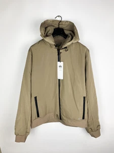 ALO YOGA Fleet Jacket Bomber Large $398 GRAVEL Brown Zip Hoodie Insulated L - Picture 1 of 13