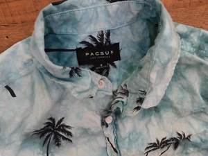 Camisa de campamento cubana Pacsun para hombre S hawaiana Aloha abotonada 100 % algodón palmeras - Imagen 1 de 5