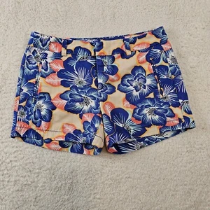 Pantalones Cortos Stylus Chinos Para Mujer Talla 2 Azul Tropical Floral Vacaciones Preppy Verano - Imagen 1 de 11