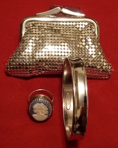 Whiting and Davis Armband & Kamee Oval Filagree Cocktail Ring & Mini Münzbeutel - Bild 1 von 13