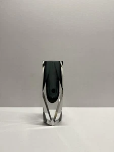 Vintage Murano Smokey Gray Faceted Bud Vase - Picture 1 of 5